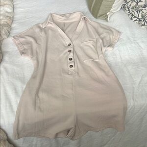 Light Cream Button-Up Romper